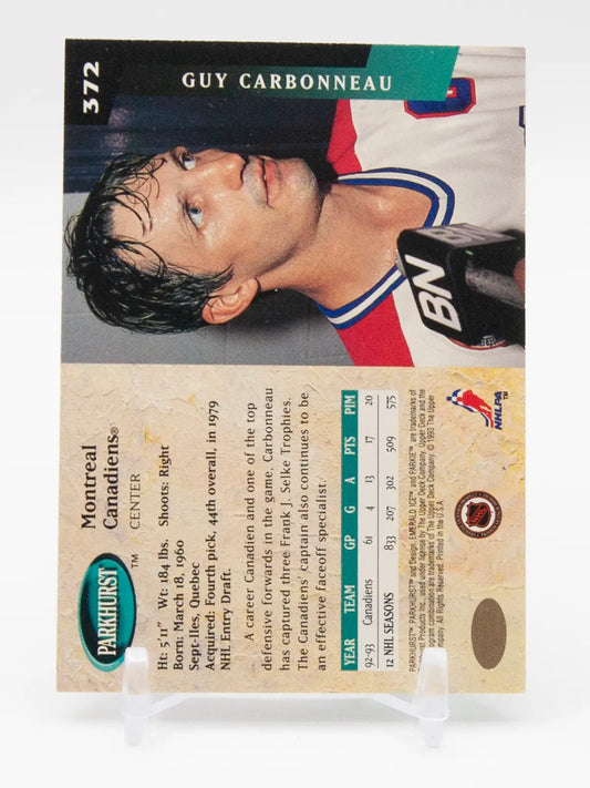 Guy Carbonneau Canadiens Parkhurst 1993‑94 #372 Emerald