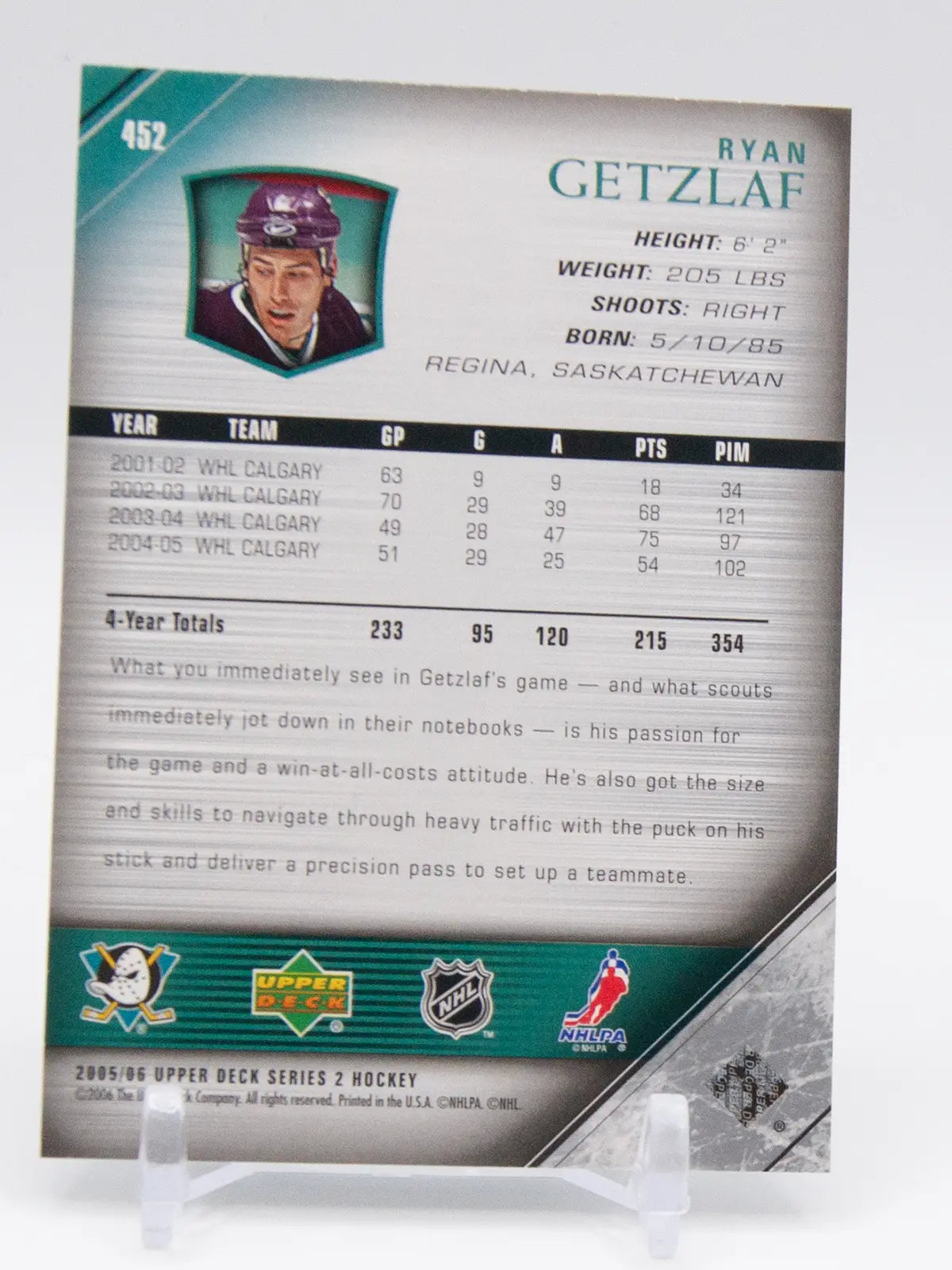 Ryan Getzlaf Mighty Ducks Upper Deck Young Guns 2005-06 Rookie #452