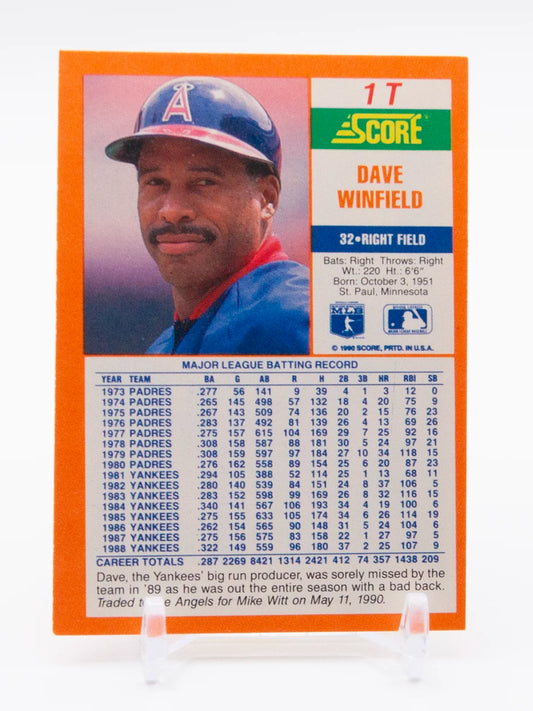 Dave Winfield Angels Score 1990 #1T