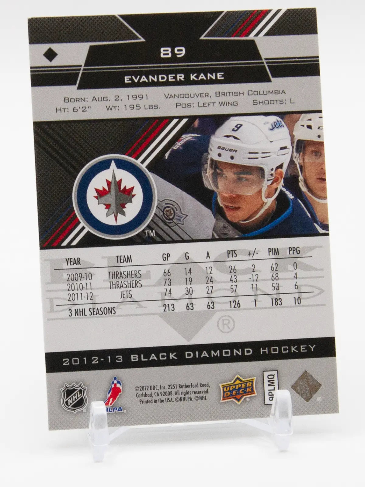 Evander Kane Jets Upper Deck Black Diamond 2012-13 #89