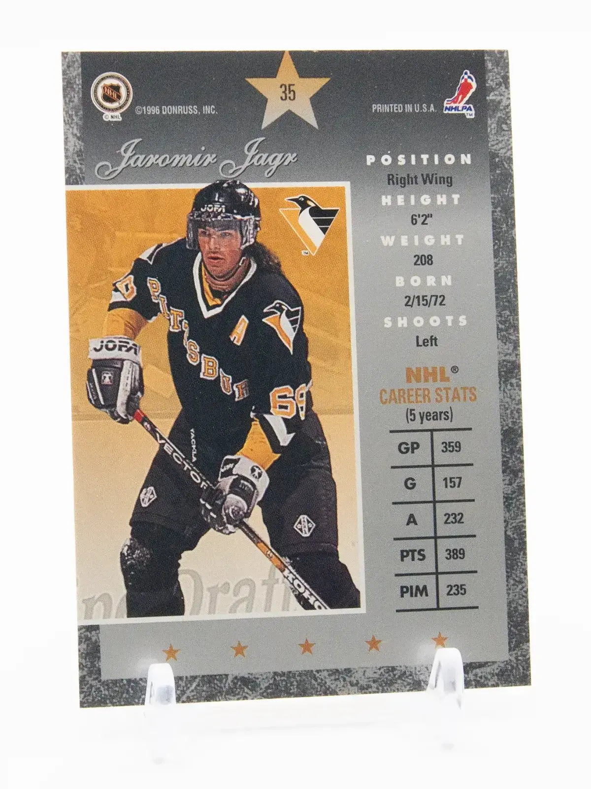 Jaromir Jagr Penguins Donruss Elite 1995-96 #35