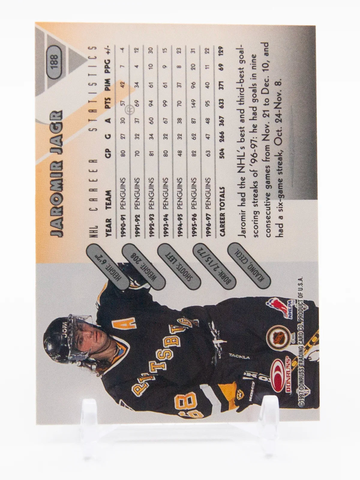 Jaromir Jagr Penguins Donruss Silver Press Proof 1997-98 #188