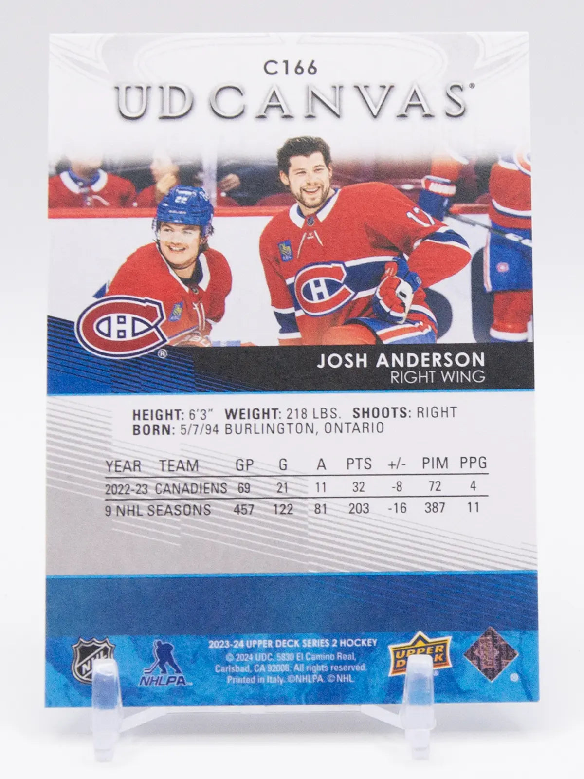 Josh Anderson Canadiens Upper Deck UD Canvas 2023-24 #C166