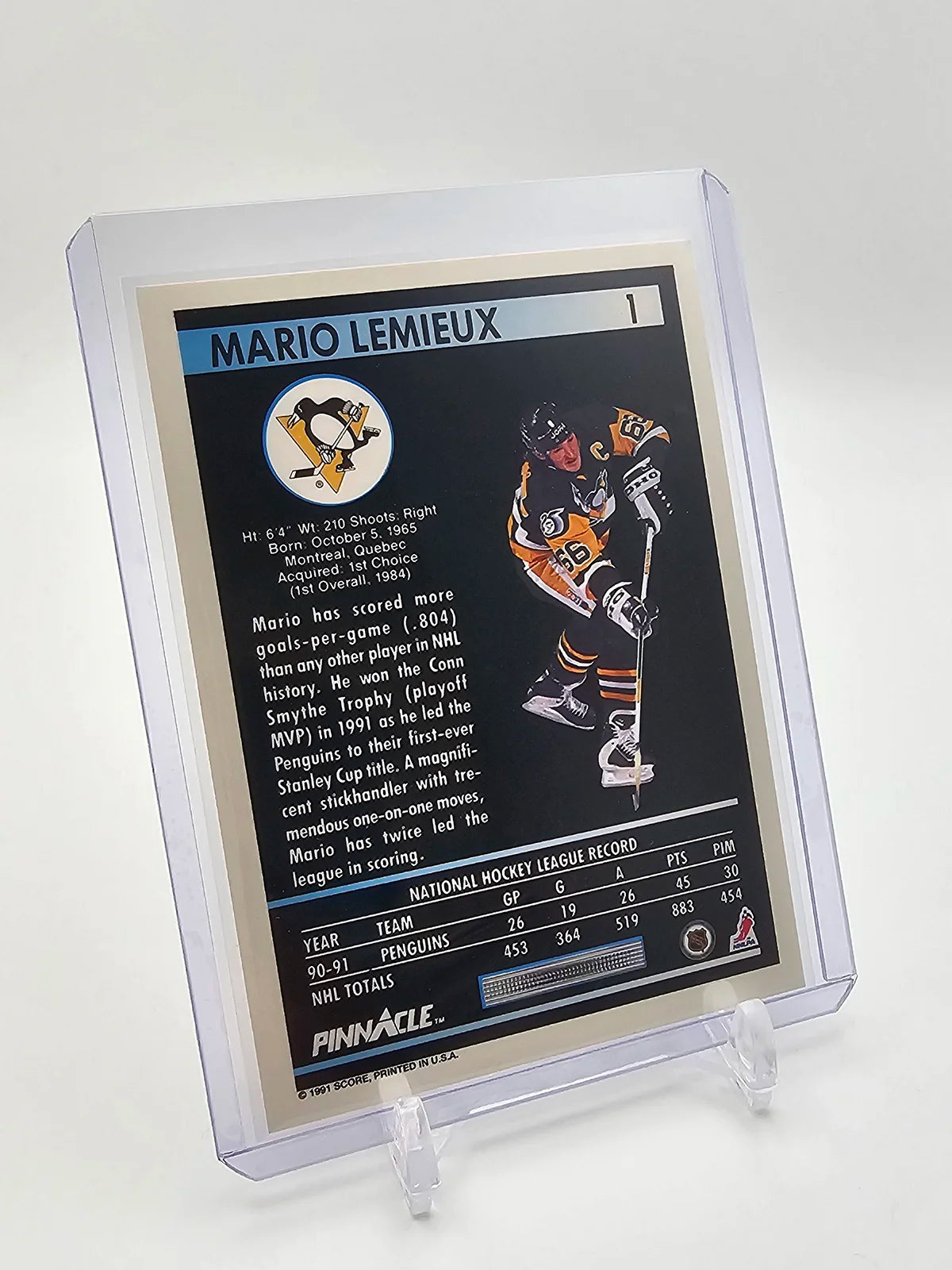 Mario Lemieux Penguins Pinnacle 1991 #1