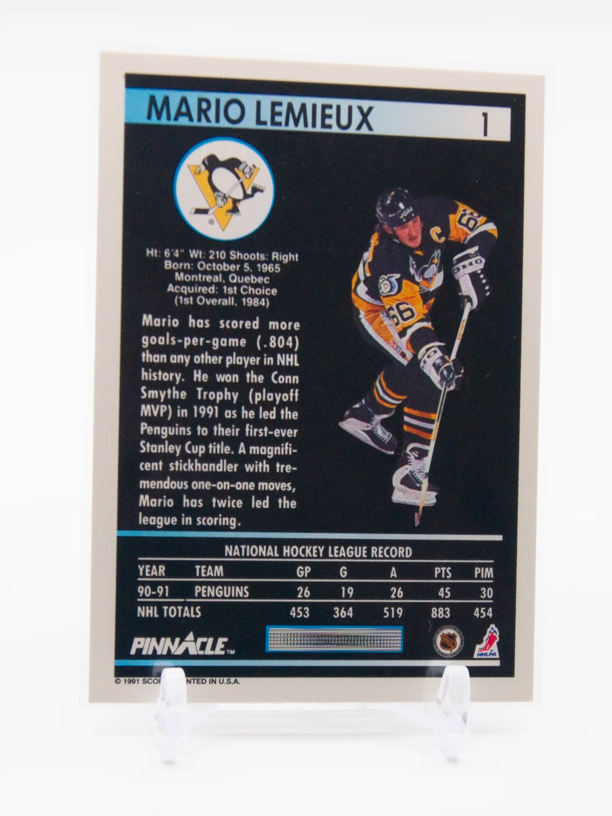 Mario Lemieux Penguins Pinnacle 1991-92 #1
