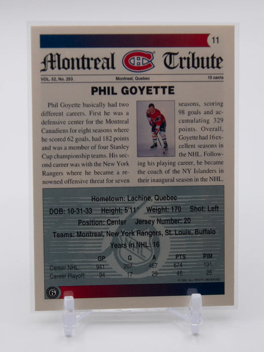 Phil Goyette Canadiens Ultimate Original 6 1992 #11