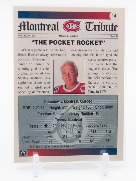 Henri Richards Canadiens Ultimate Original 6 1992 #14