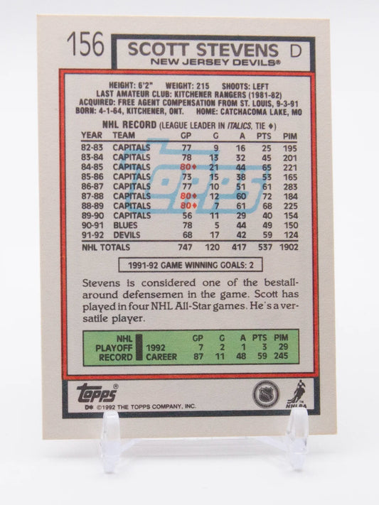 Scott Stevens Devils Topps 1992-93 #156