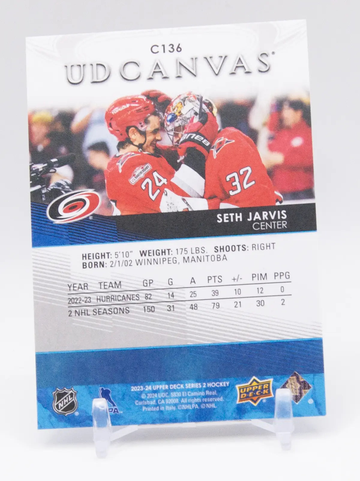 Seth Jarvis Hurricanes Upper Deck UD Canvas 2023-24 #C136
