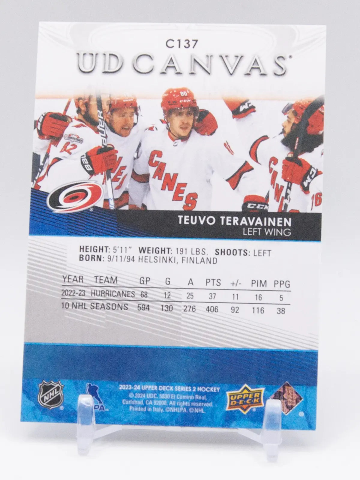 Teuvo Teravainen Hurricanes Upper Deck UD Canvas 2023-24 #C137