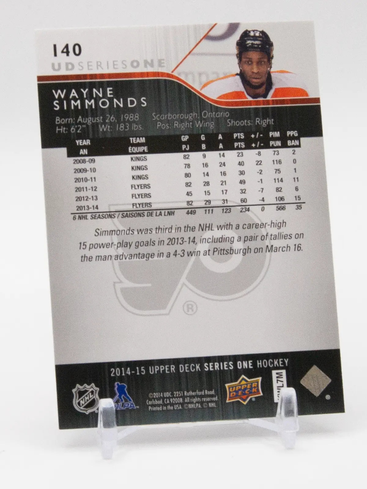 Wayne Simmonds Flyers Upper Deck 2014-15 #140