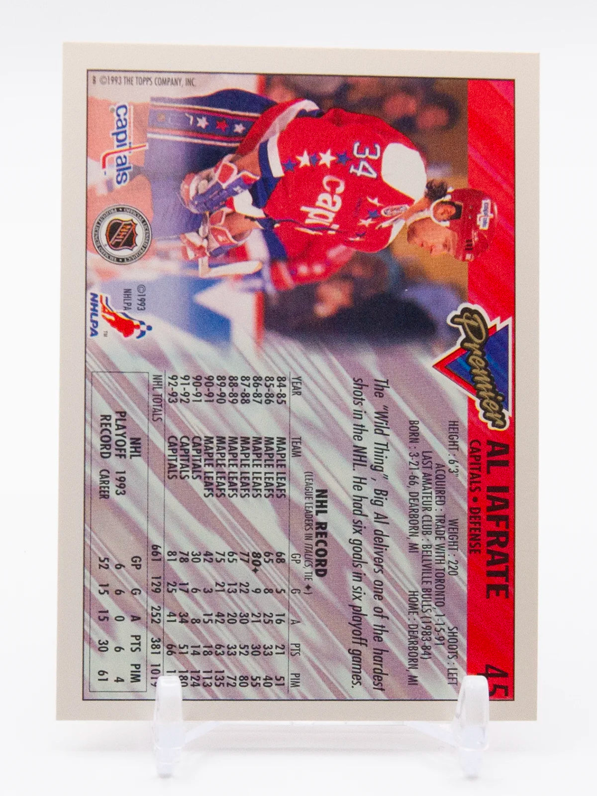 Al Iafrate Capitals O-Pee-Chee Premier 1993-94 #45