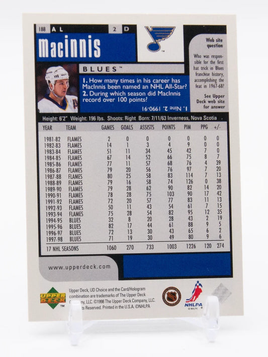 Al MacInnis Blues Upper Deck Choice 1998-99 #188
