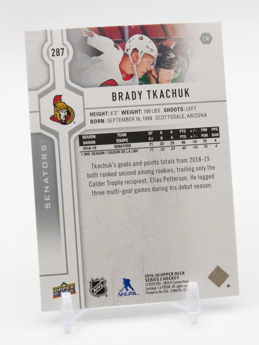 Brady Tkachuk Senators Upper Deck 2019-2020 #287