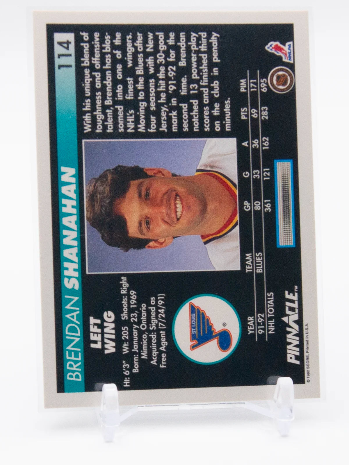 Brendan Shanahan Blues Pinnacle 1992-93 #114