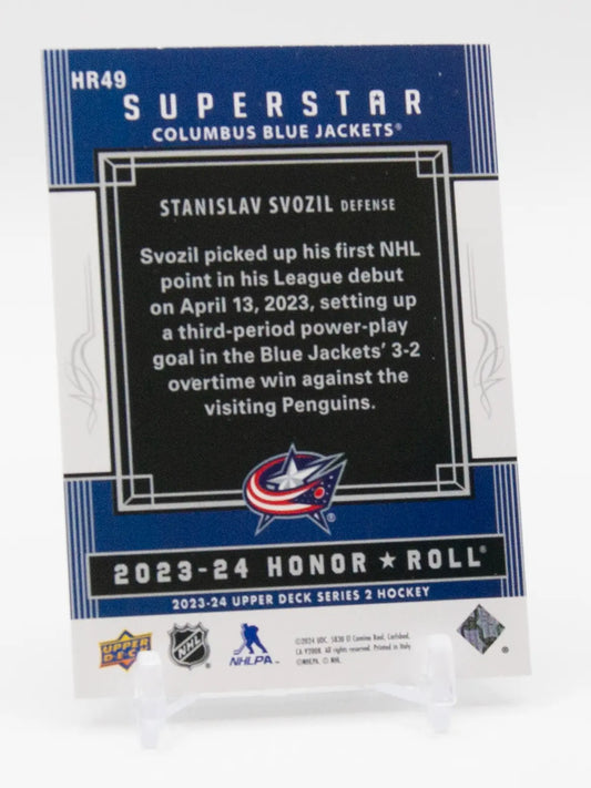 Stanislav Svozil Blue Jackets Upper Deck 2023‑24 Rookie #HR49