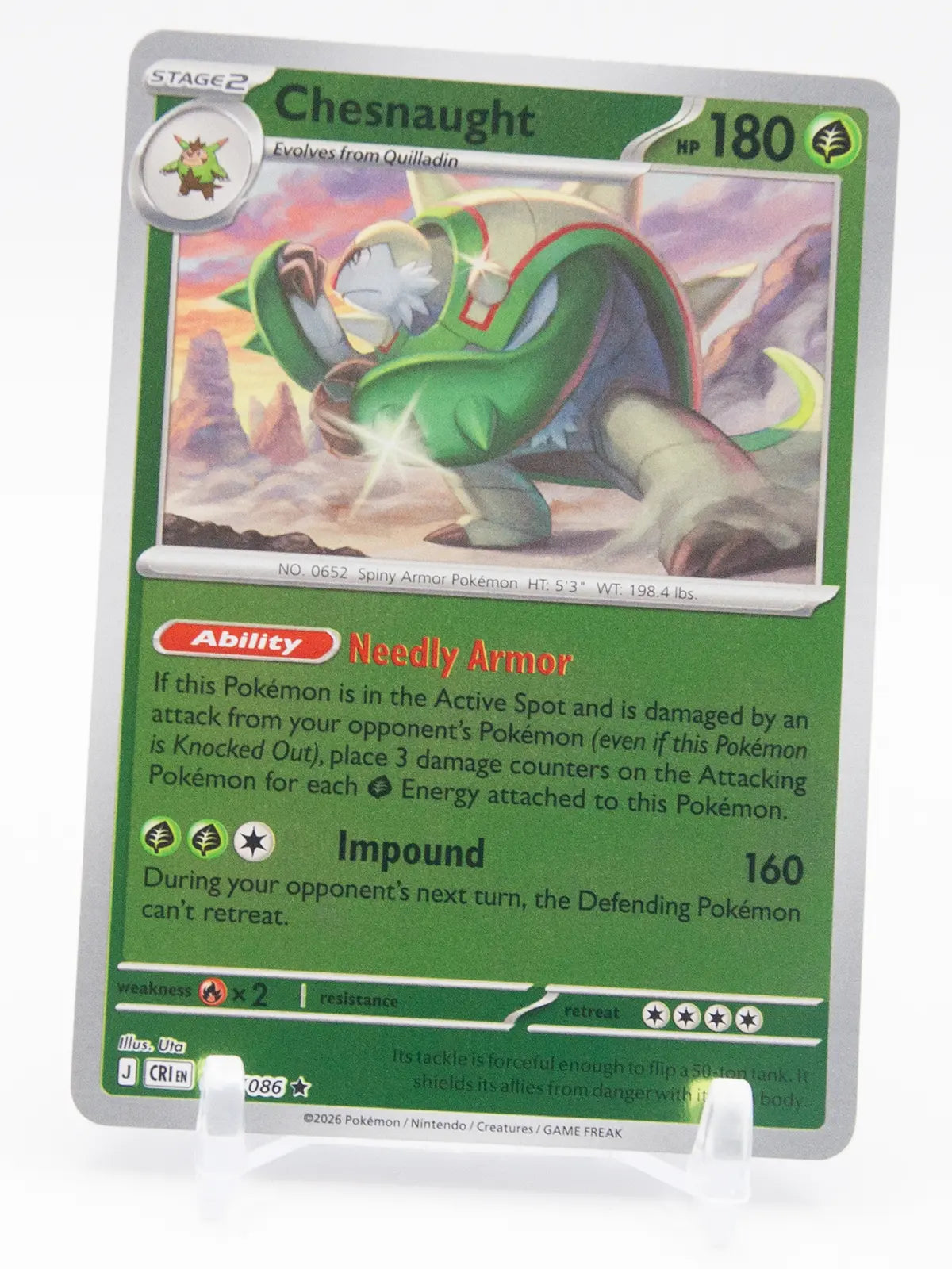 Chesnaught 2026 Pokémon Chaos Rising #007/086 (Reverse Holo)