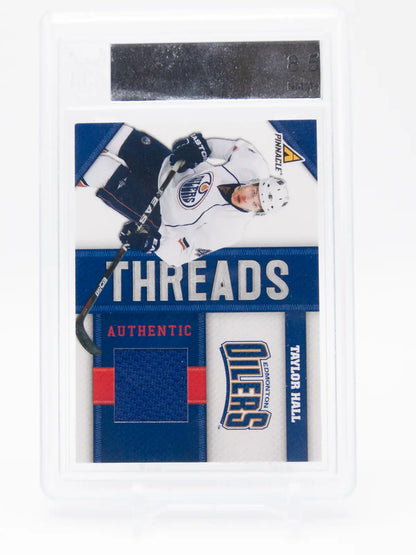 Taylor Hall Oilers Pinnacle Threads 2011-12 Jersey Limited 29/50 Graded ACA 8.5