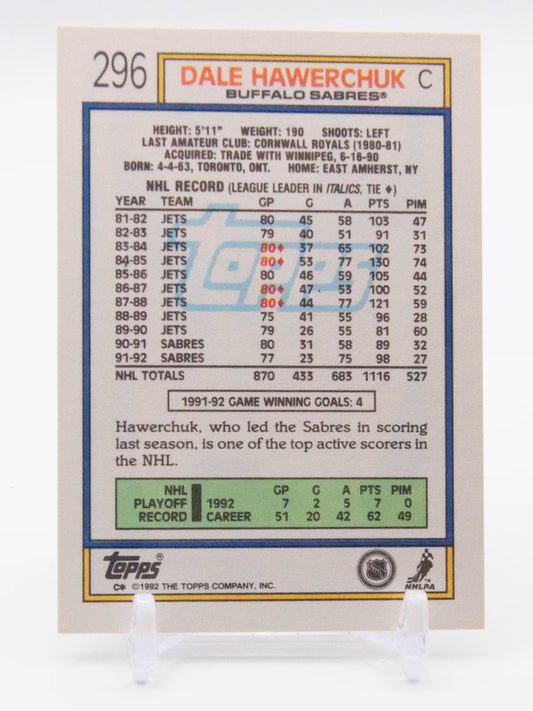 Dale Hawerchuk Sabres Topps 1992-93 #296
