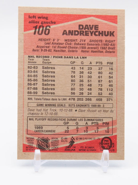Dave Andreychuk Sabres O-Pee-Chee 1989-90 #106