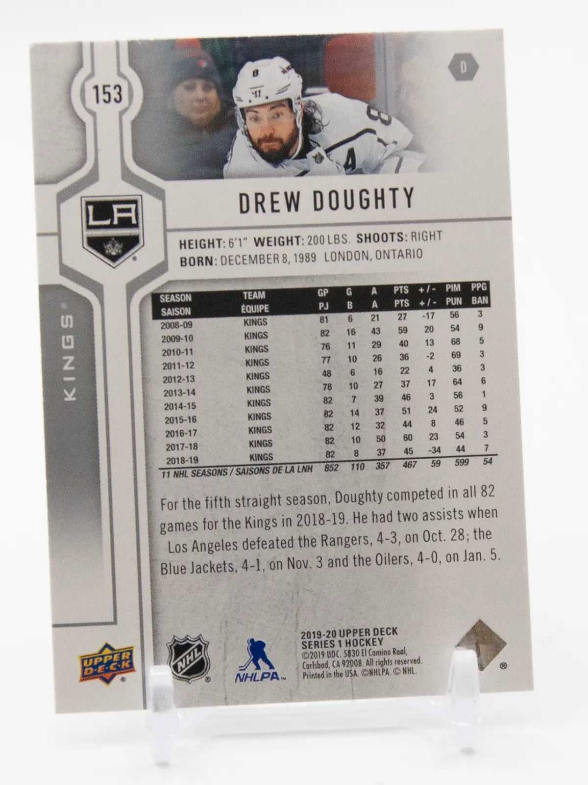 Drew Doughty Kings Upper Deck 2019-20 #153