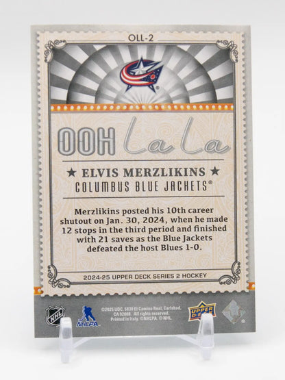 Elvis Merzlikins Blue Jackets Upper Deck 2024-25 #OLL-2