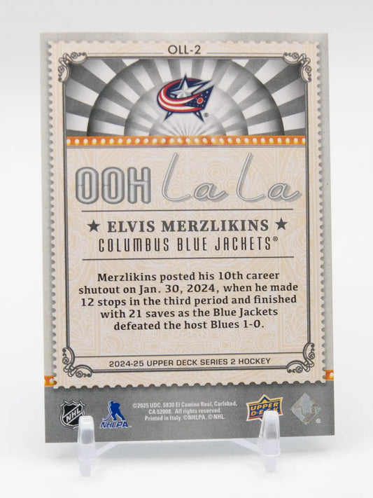 Elvis Merzlikins Blue Jackets Upper Deck 2024-25 #OLL-2