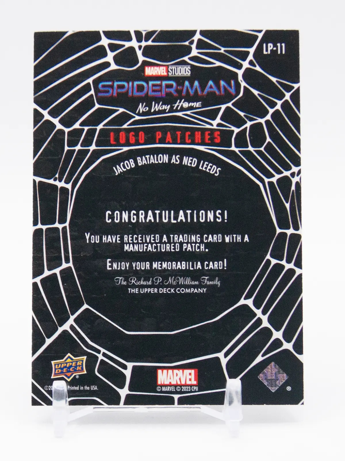 Jacob Batalon as Ned Leeds 2023 Upper Deck Marvel Studios Spider‑Man #LP‑11