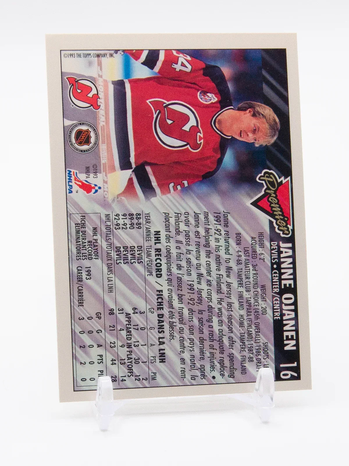 Janne Ojanen Devils O-Pee-Chee Premier Gold 1993-94 #16