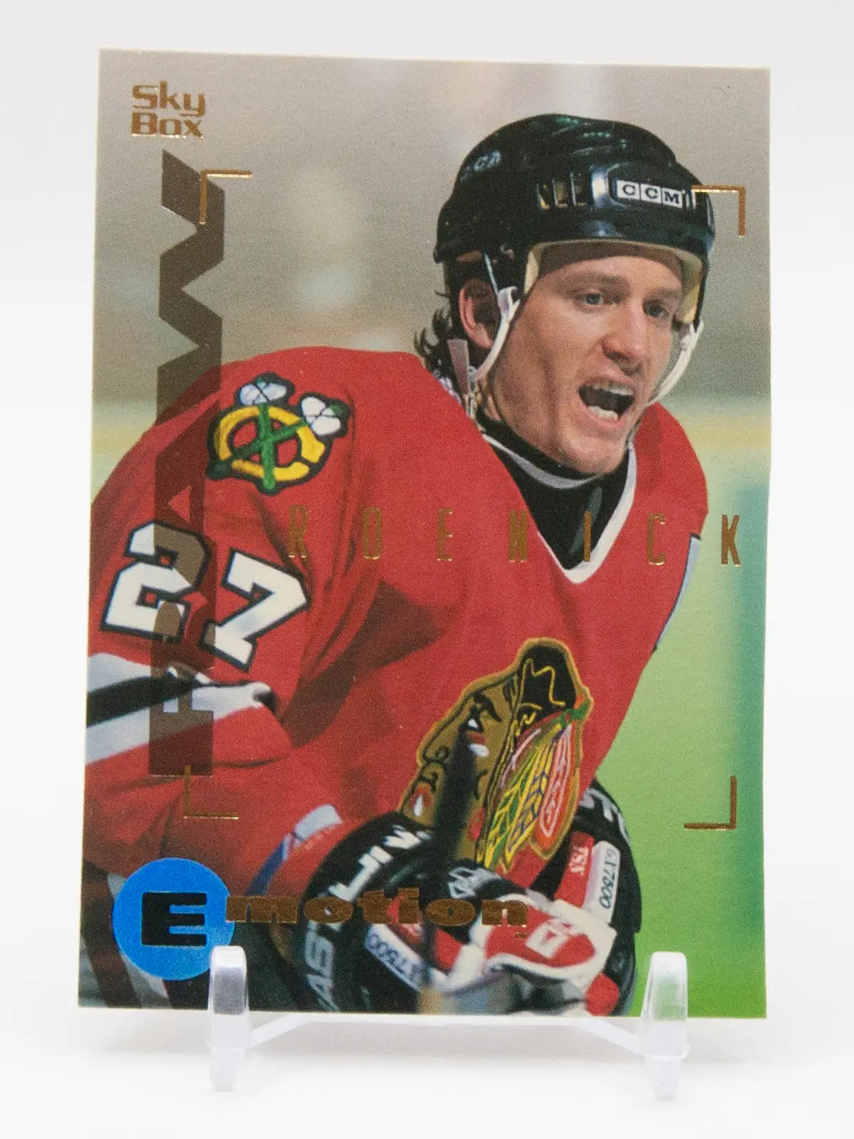 Jeremy Roenick Blackhawks SkyBox Emotion 1995 #PROMO SAMPLE