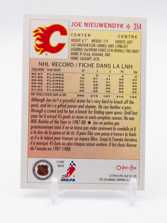 Joe Nieuwendyk Flames O-Pee-Chee 1992-93 #354