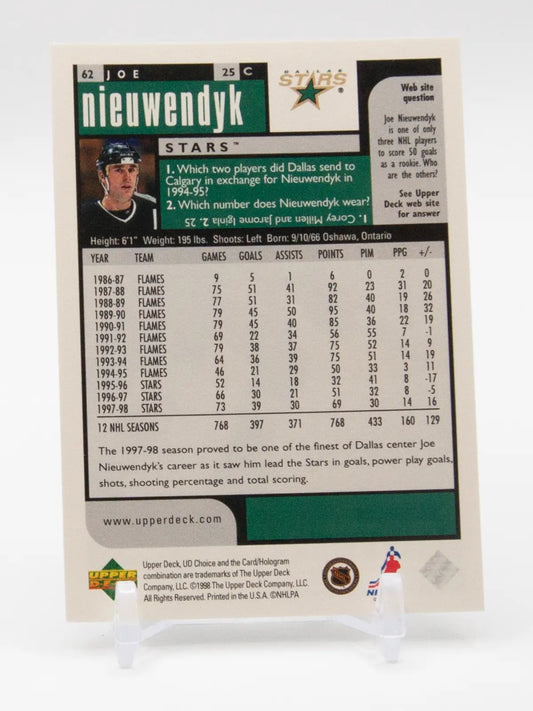 Joe Nieuwendyk Stars Upper Deck Choice 1998-99 #62