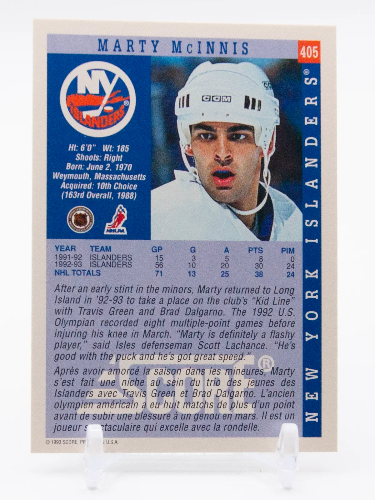 Marty McInnis Islanders Score 1993-94 #405