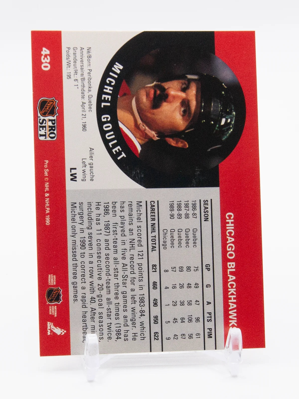 Michel Goulet Blackhawks Pro Set 1990-91 #430