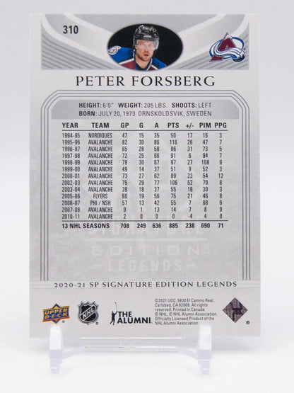 Peter Forsberg Avalanche Upper Deck SP Signature 2020-21 #310