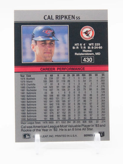 Cal Ripken Orioles Leaf 1991 #430