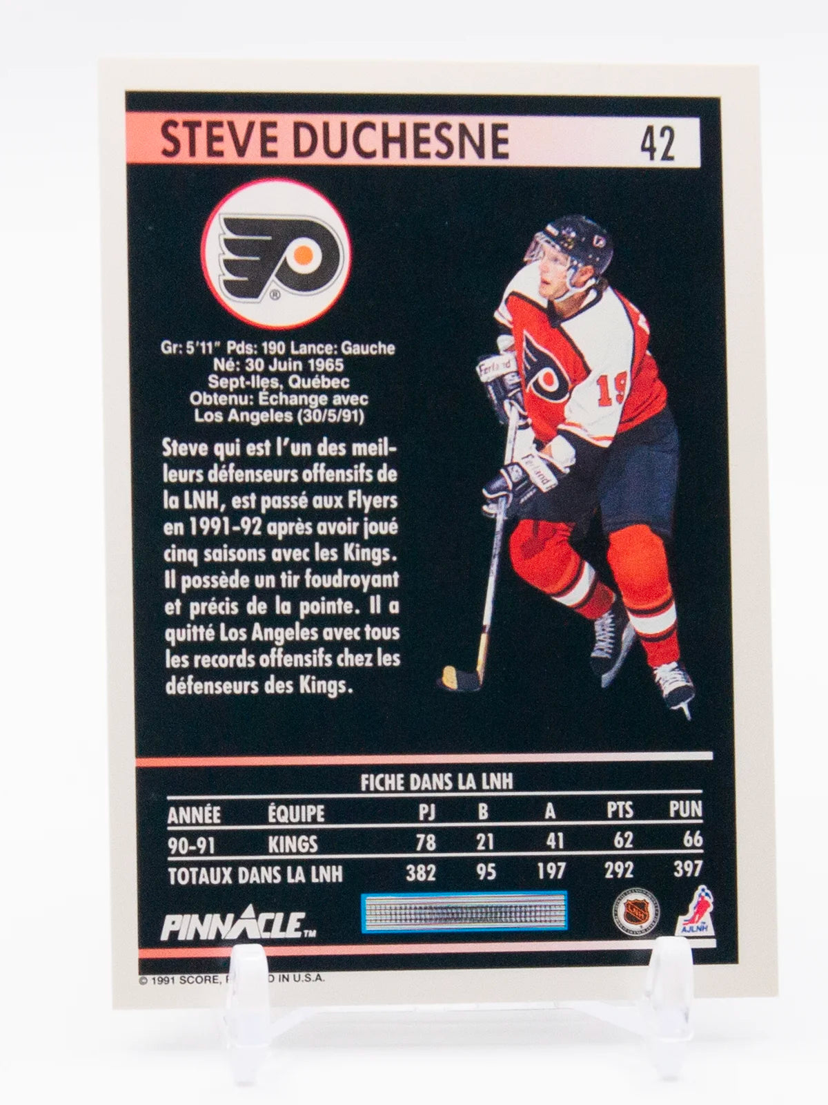 Steve Duchesne Flyers Pinnacle 1991-92 #42