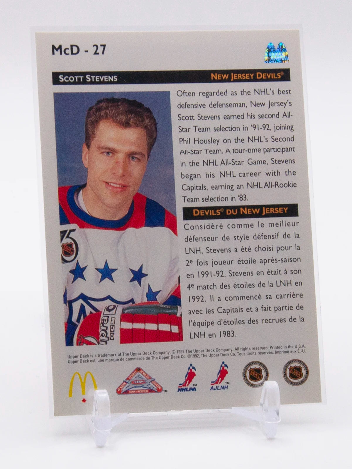 Scot Stevens Devils McDonalds Upper Deck 1992-93 #Mcd-27