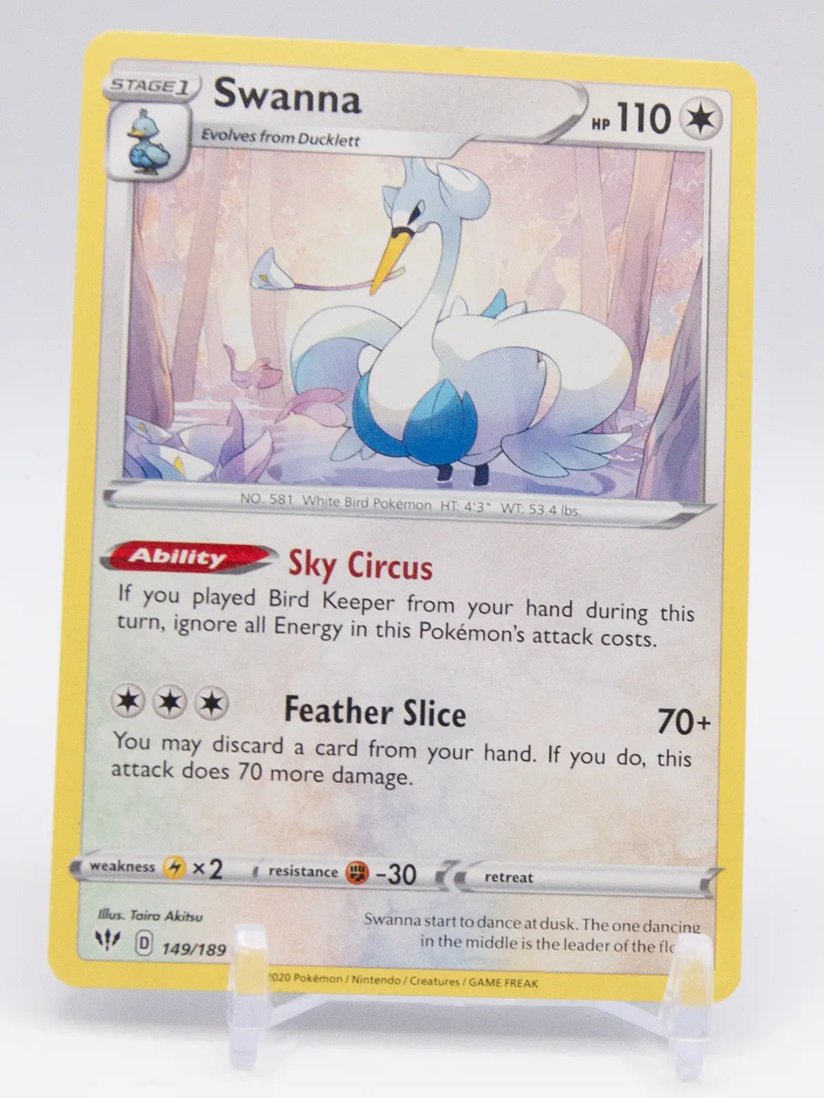 Swanna 2020 Pokémon Darkness Ablaze #149/189