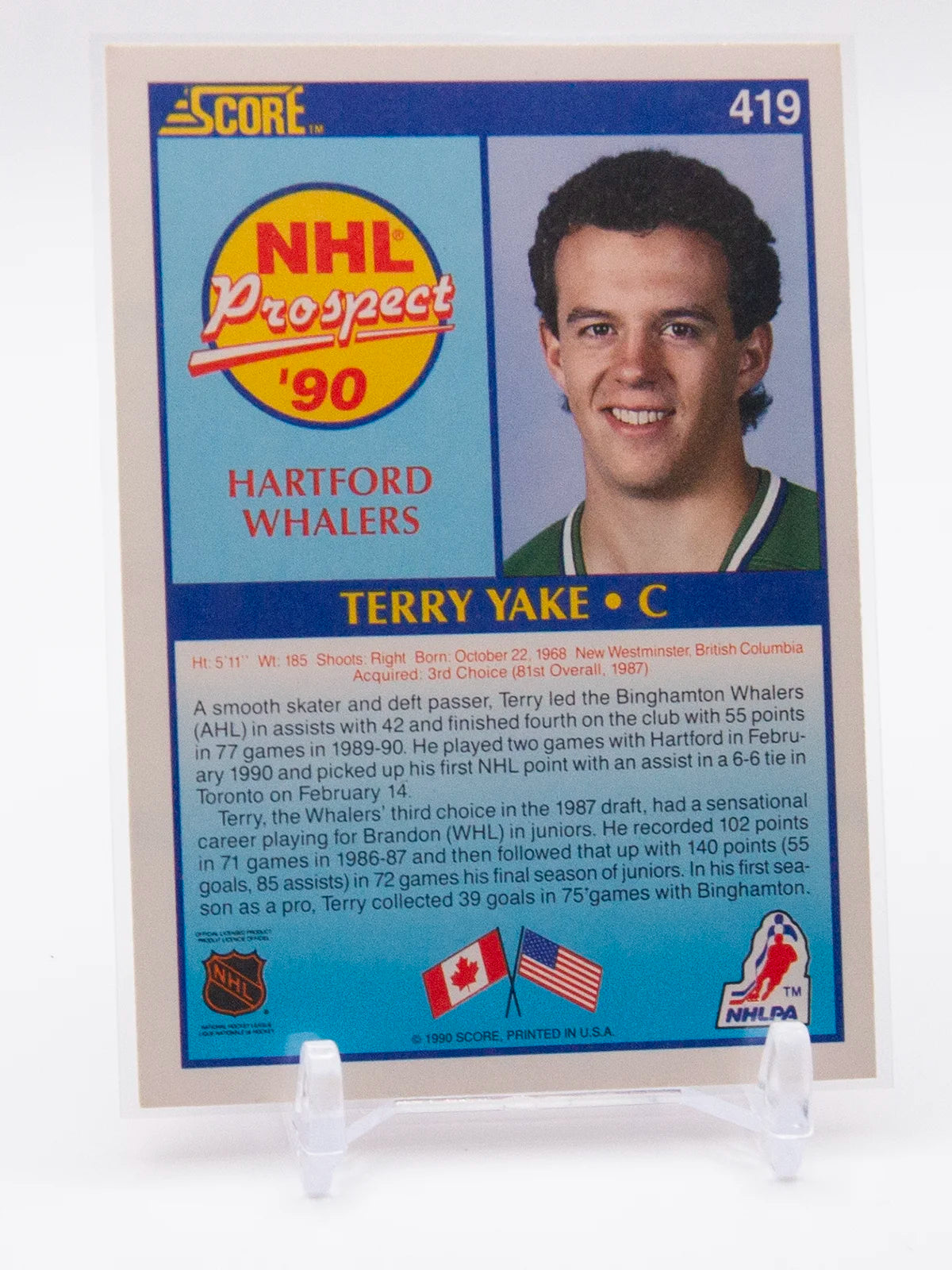 Terry Yake Whalers Score 1990 #419