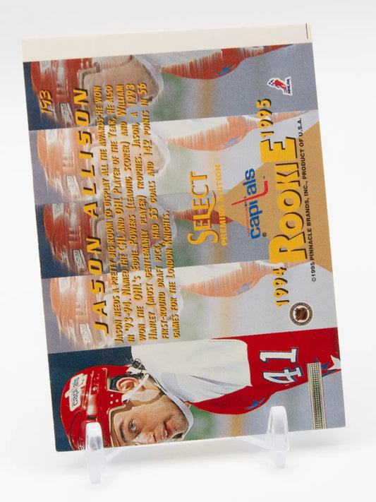 Très Rare Erreur d'impression Jason Allison Capitals Pinnacle Select 1994-95 Rookie #193