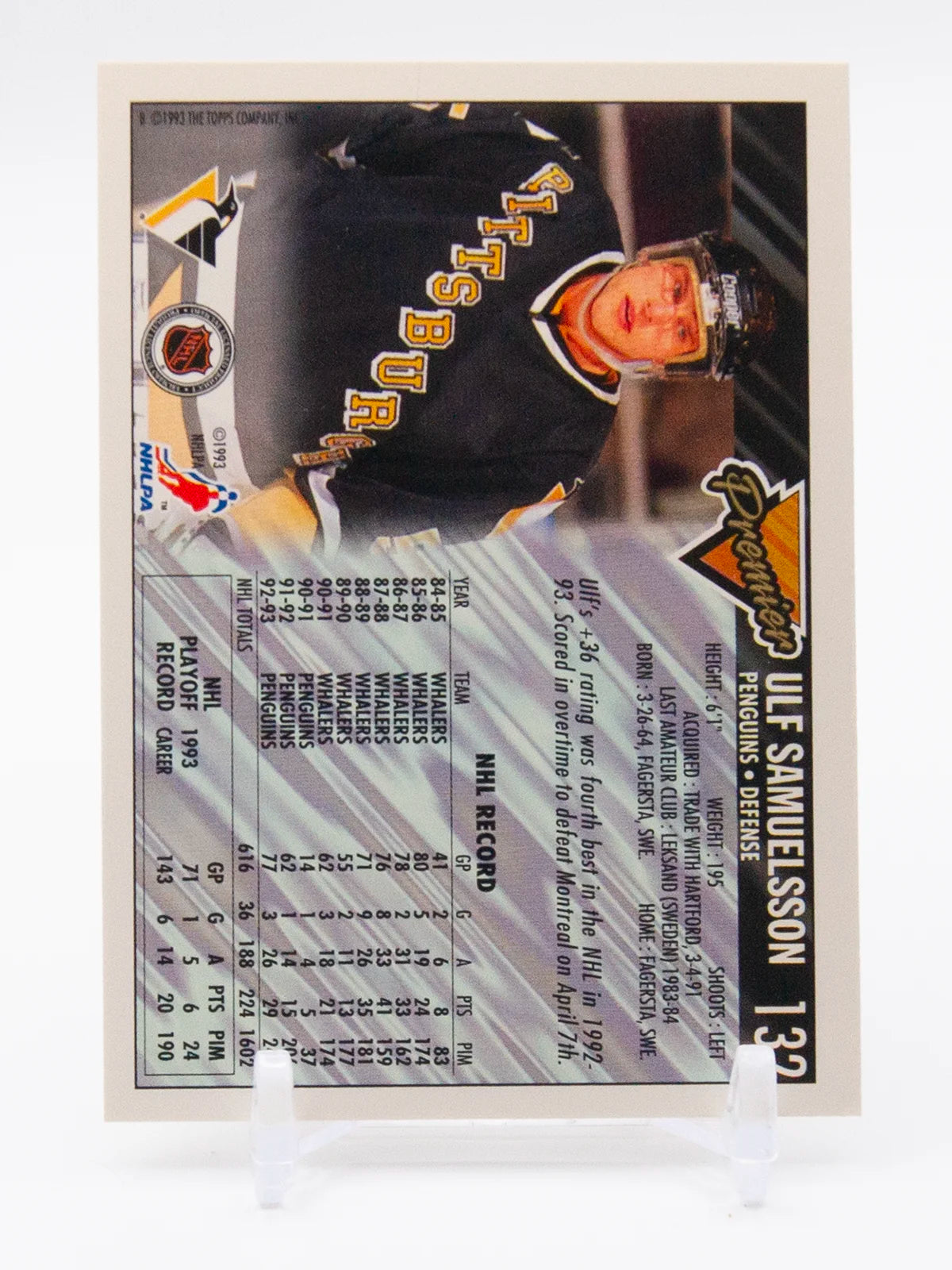 Ulf Samuelsson Penguins O-Pee-Chee Premier Gold 1993-94 #132