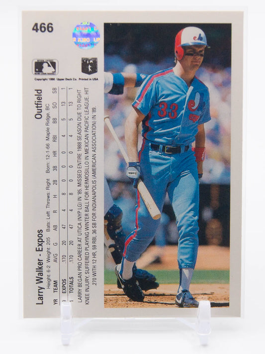 Larry Walker Expos Upper Deck Rookie 1990 #466