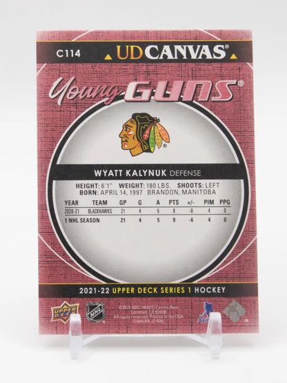 Wyatt Kalynuk Blackhawks Upper Guns UD Canvas Deck Young 2021-22 Rookie #C114
