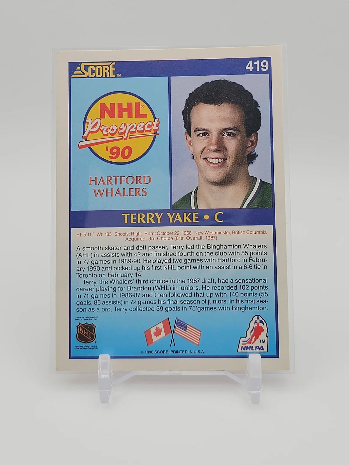 Terry Yake Whalers Score 1990 #419